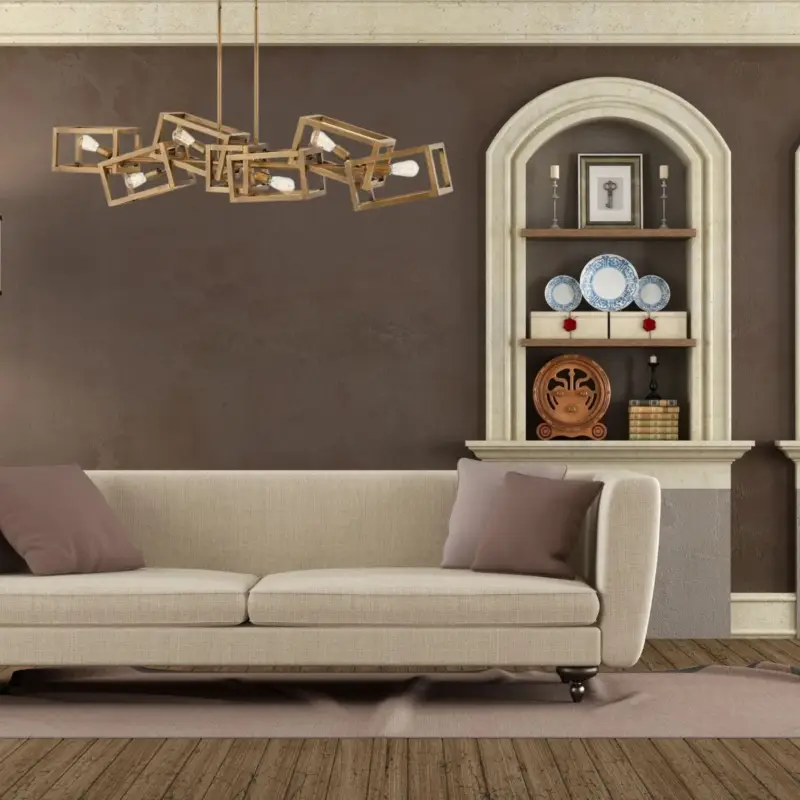 Dernière Chance Suspension Ensemble 6x60W E27 Bronze Brossé