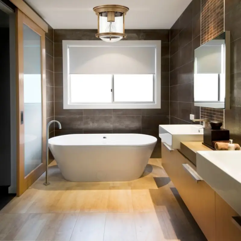 Vente Directe Plafonnier Salle de Bain Hadrian 1x60W E27 Bronze Brossé