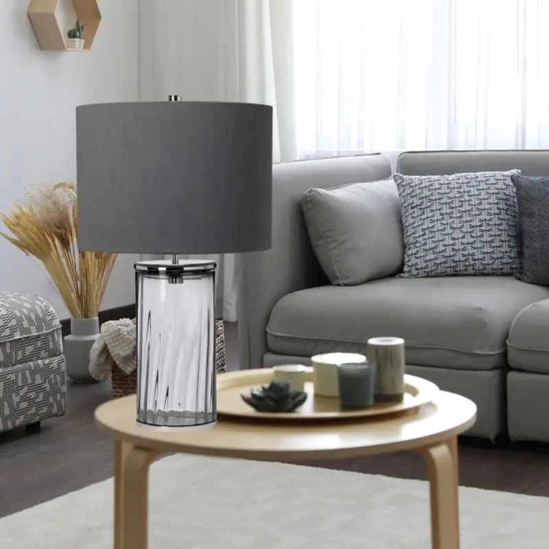 Petit Prix Lampe Reno 1x60W E27 Nickel Poli Fumé