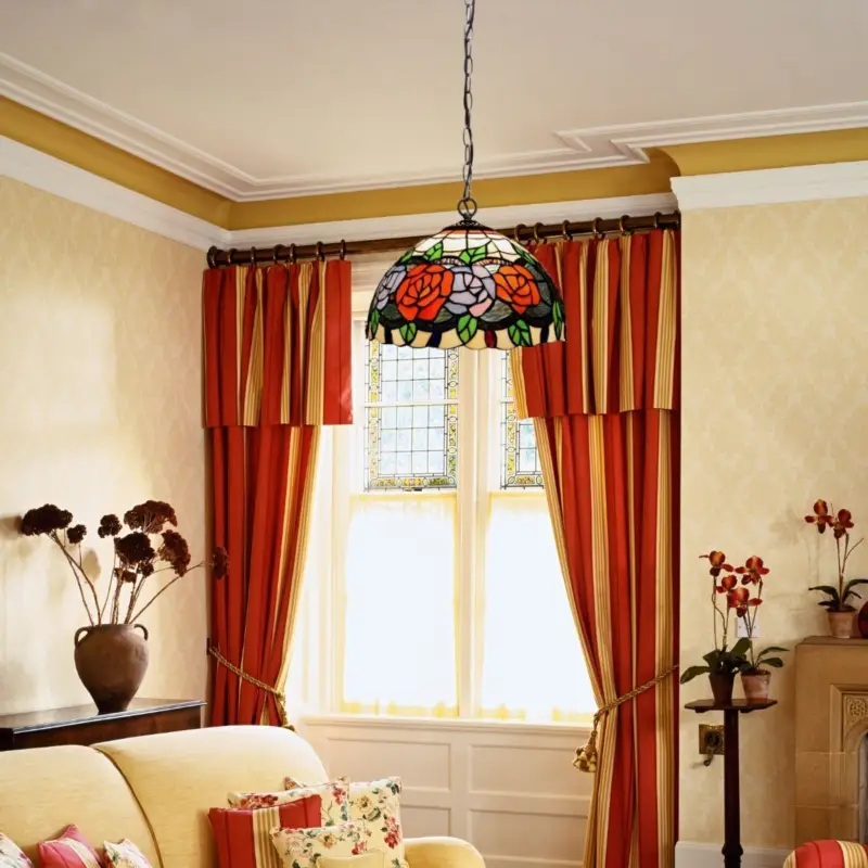 Suspension Style Tiffany Rosy 1x60W E27 Vente Flash