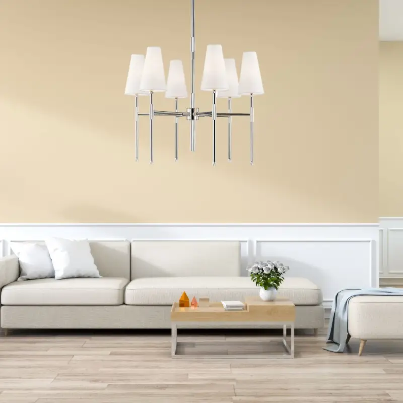 Réduction Lustre Bowery 6x5W E14 Nickel