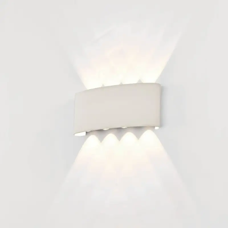 Super Prix Applique Extérieur Arcs 1x8W Blanc Fumé