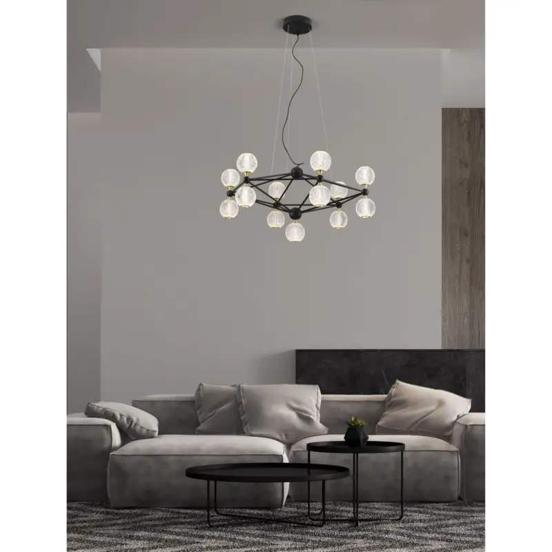 Suspension Belinda 54,6W LED Noir Nouvelle Collection