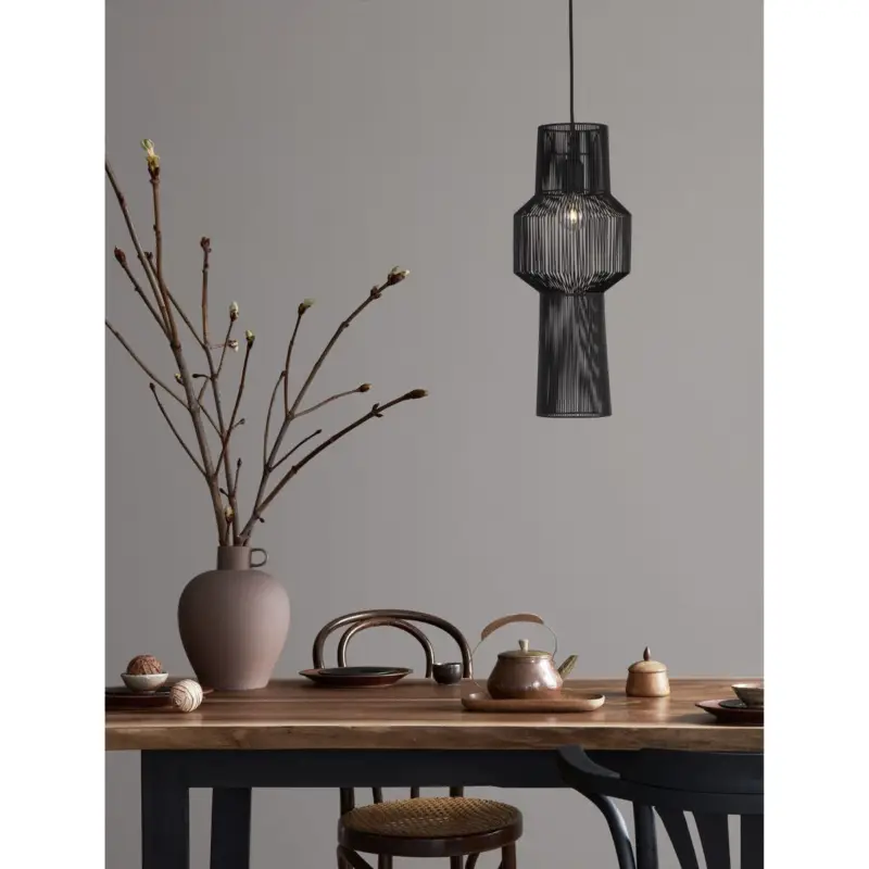 Suspension Bredo 1x12W E27 Noir H51,5-195 Affaire À Saisir