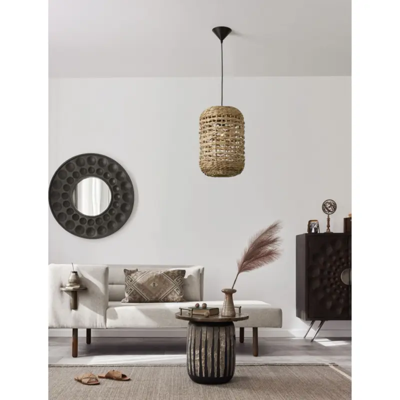 Suspension Griffin 1x12W E27 Naturel H42,5-185 Soldes