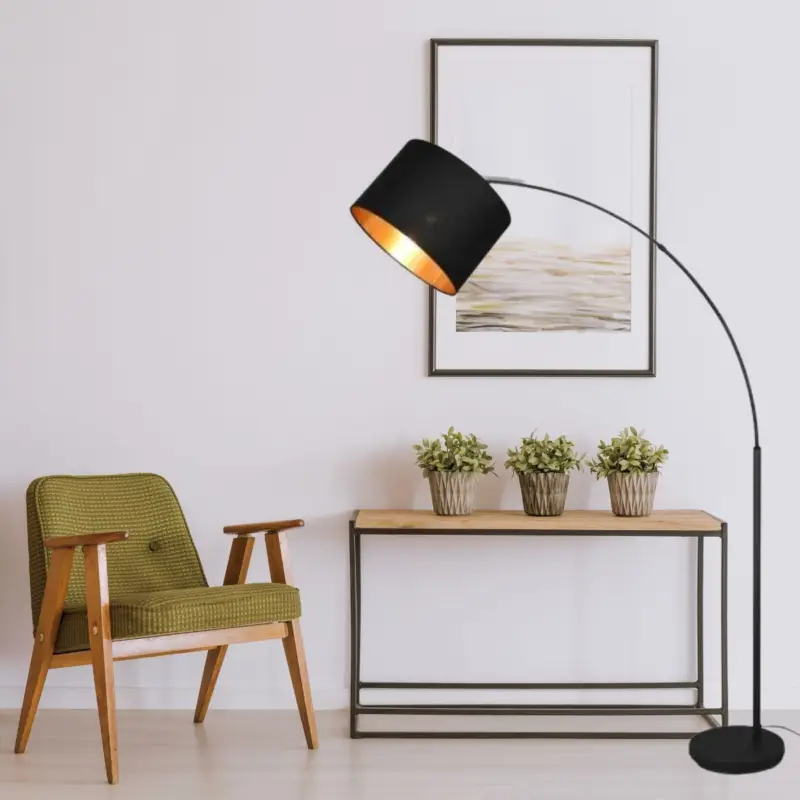 Lampadaire Bolivia 1x10W E27 Noir Mat Vente Flash