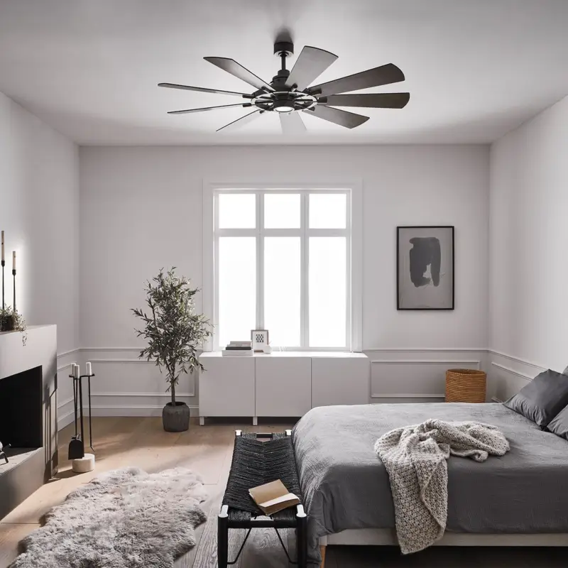 Ventilateur Plafond Gentry 165cm Zinc Noyer blanchi Noyer foncé Offre Limitée