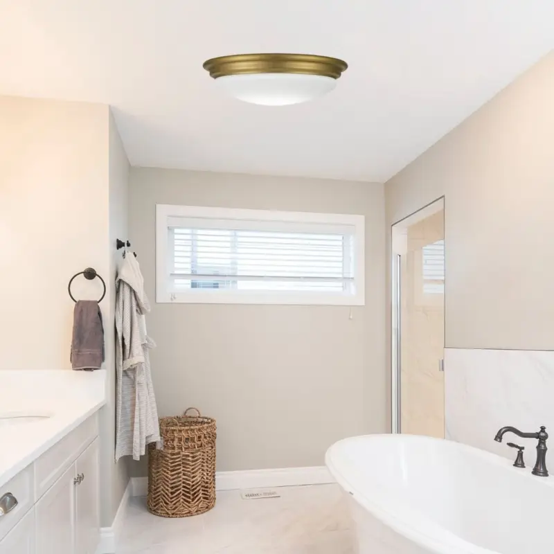 Jusqu&rsquo;à Épuisement Des Stocks Plafonnier Salle de Bain Brompton 1x10W GX53 LED Laiton brossé