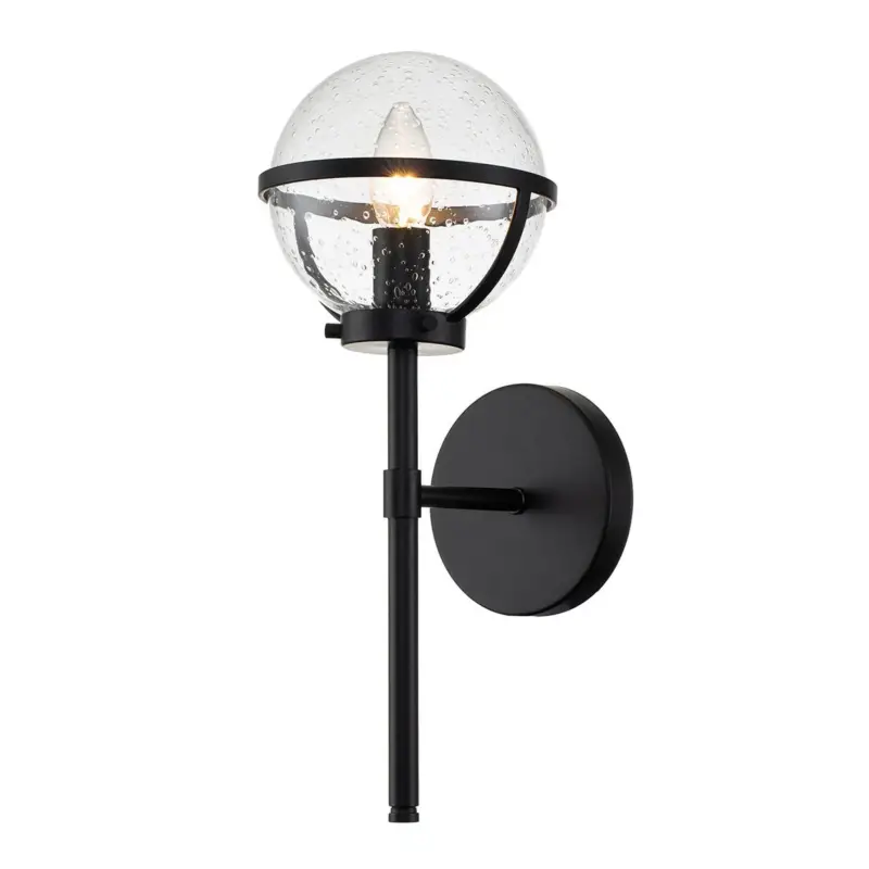 Applique Salle de Bain Hollis 1x60W E14 Noir Jusqu&rsquo;à Épuisement Des Stocks