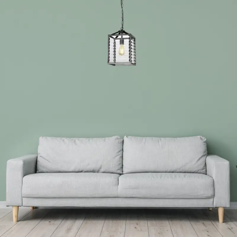 Suspension Louvre 1x60W E27 Gris Prix Promo