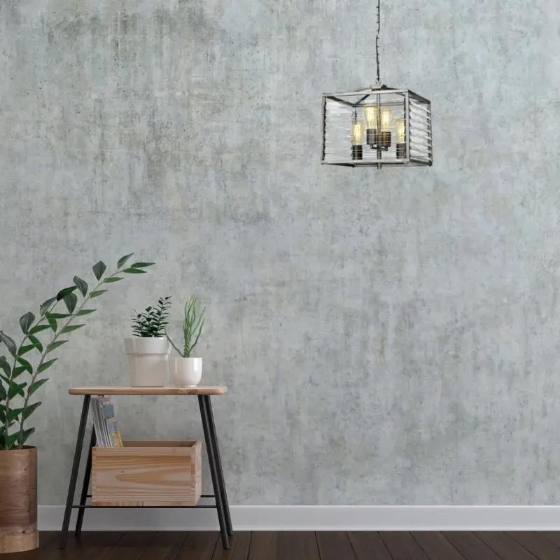 Nouveauté Suspension Louvre 4x60W E27 Gris