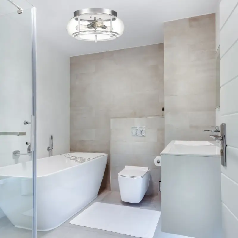 Plafonnier Salle de Bain Trilogy 3x40W E27 Chromé poli Livraison Express