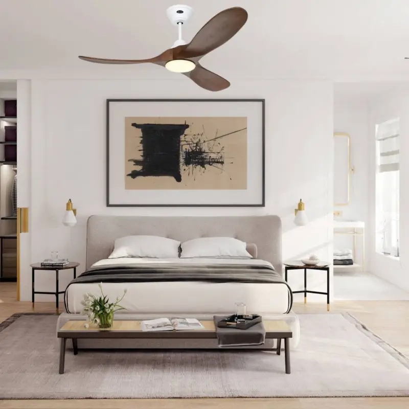 Ventilateur Plafond LED Genuino 122cm Blanc Noyer Offre Exclusive
