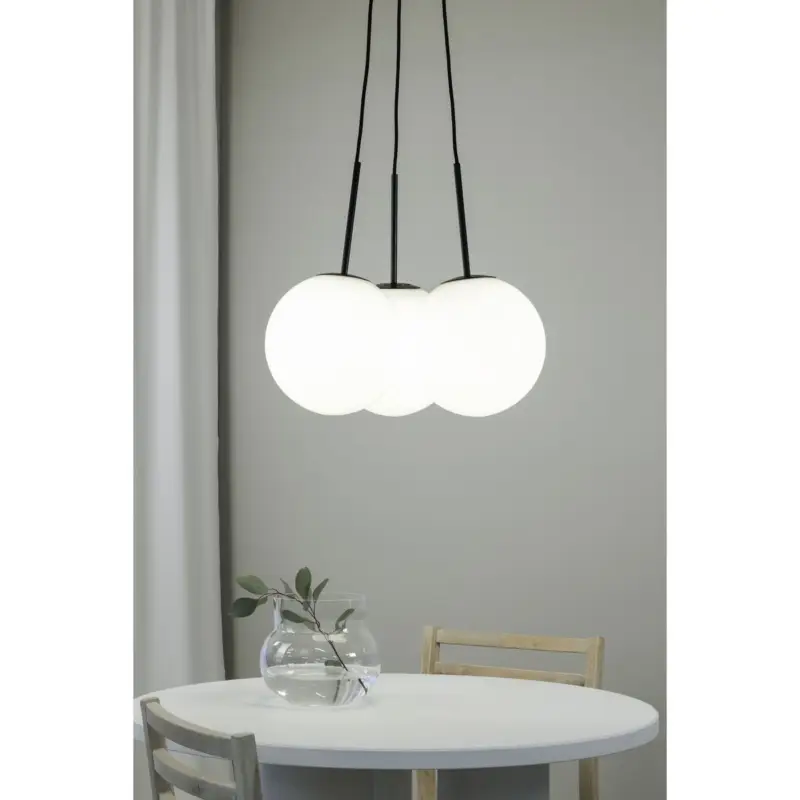 Suspension Dione 3x40W E14 Noir Blanc Authentique