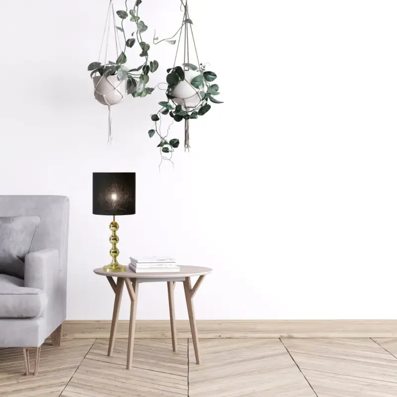 Bon Marché Lampe Octo 1x40W E27 Laiton Noir