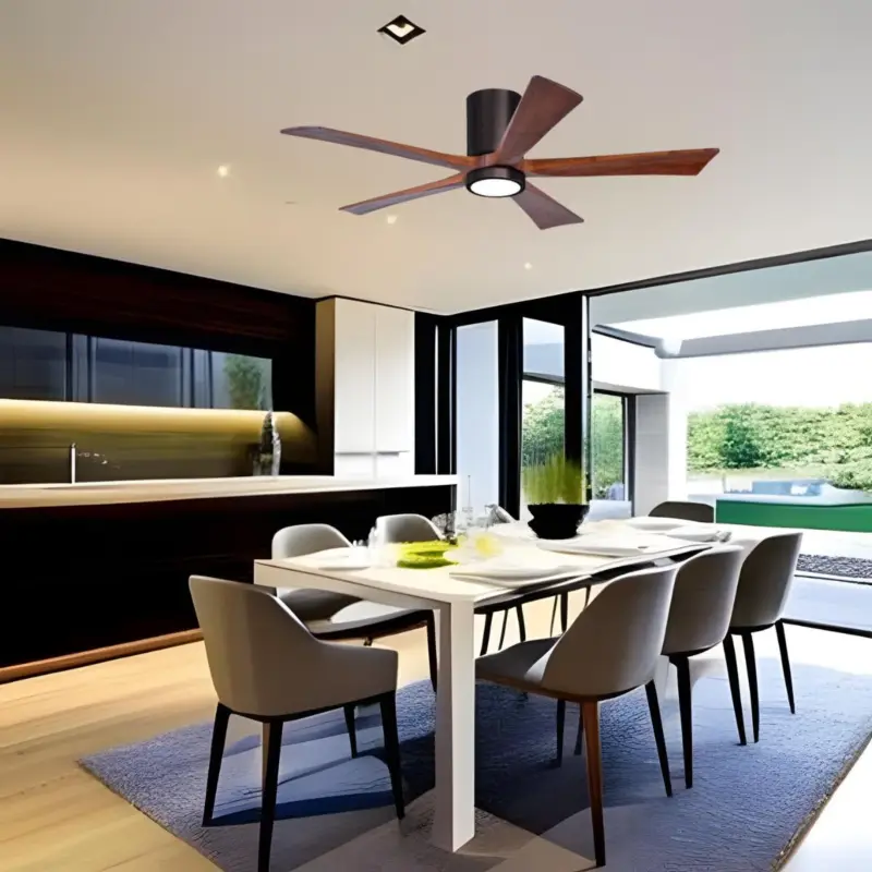 Ventilateur Plafond Irene 5HLK 132cm Bronze brossé Noyer Offre Du Jour