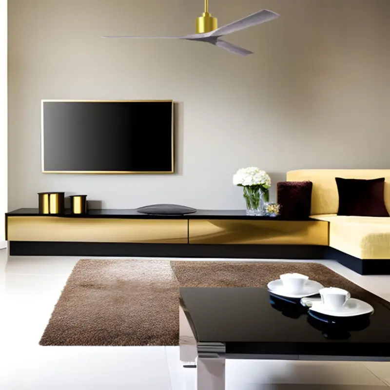 Vente Directe Ventilateur Plafond Nan XL 183cm Laiton Bois vieilli