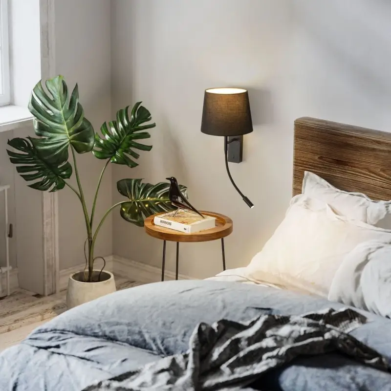 Applique Murale Janet 3,4W LED + 15W E27 E27 Noir Offre Limitée