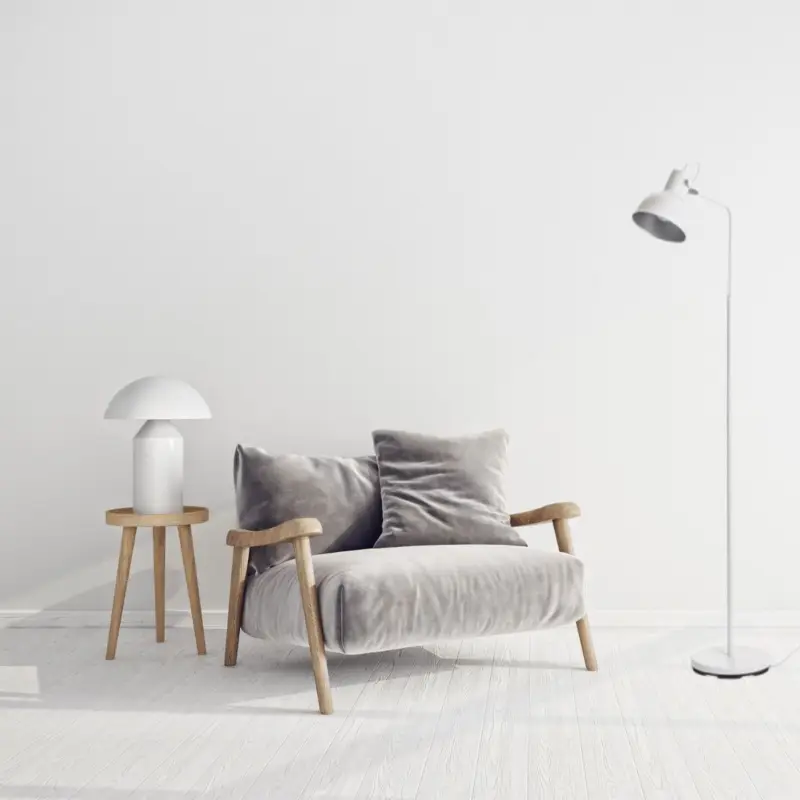 Lampadaire Rosita 1x12W E27 Blanc Argenté Bon Marché