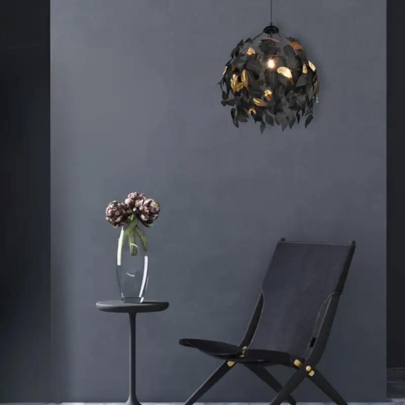 Seulement Aujourd&rsquo;hui Suspension Leavy 1x28W E27 Noir Mat