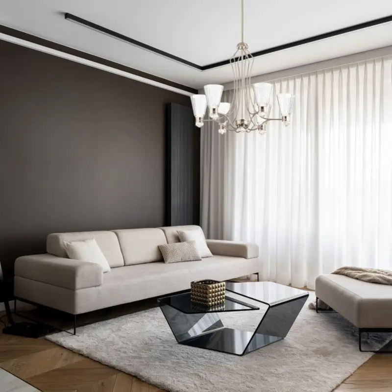 Lustre Kayva 1x36W LED intégrée Nickel poli Bon Marché