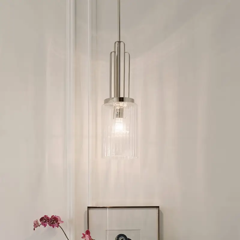 Suspension Kimrose 1x60W E27 Nickel poli Nouvel Arrivage