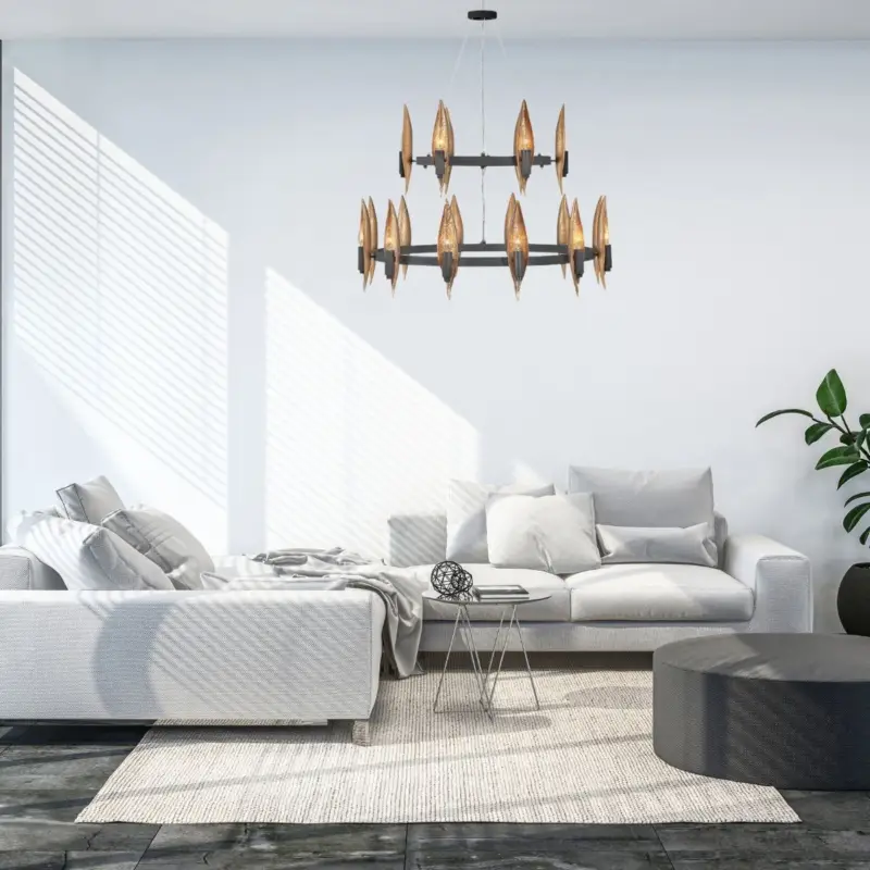 Lustre Willow 18x40W E14 Noir Charbon Or Solde