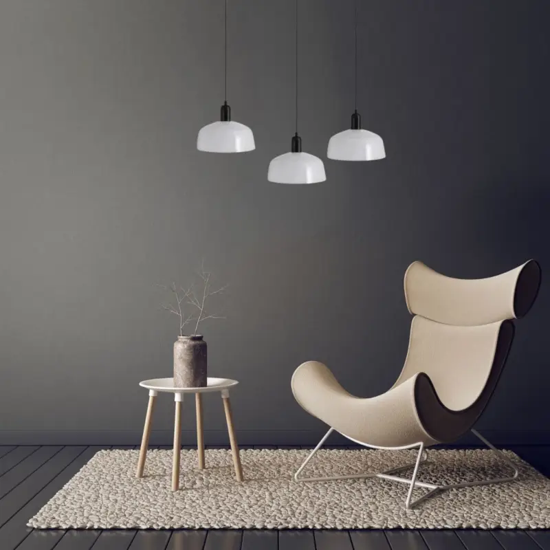 Promotion Suspension TATAWIN M 3x15W E27 Noir Opale