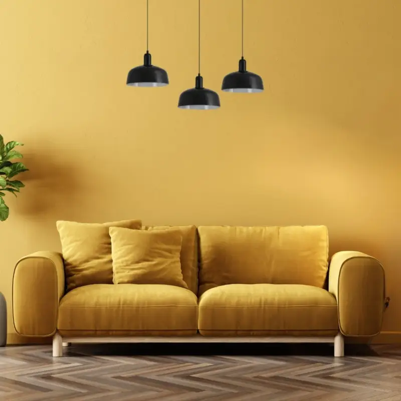 Solde Suspension TATAWIN M 3x15W E27 Noir Brillant