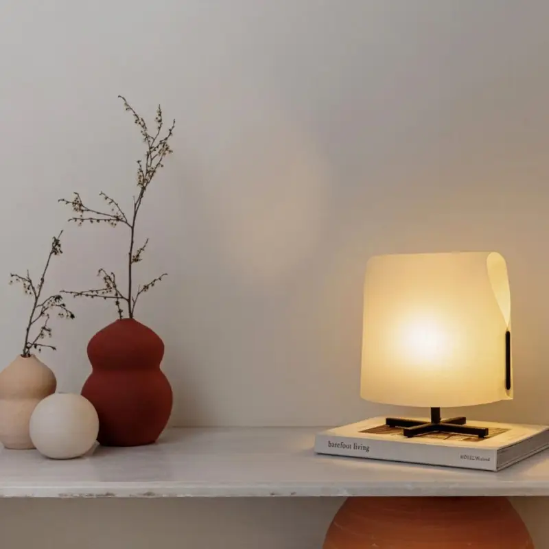 Quantité Limitée Lampe LUANG S 1x15W E27 Noir Beige