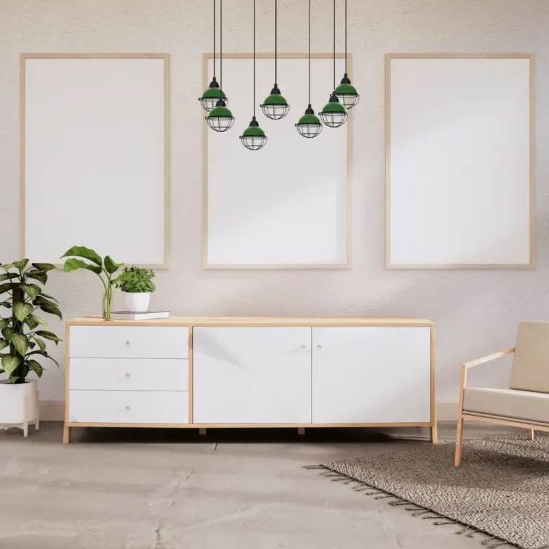 Suspension CLAIRE 7L 7x15W E27 Vert brillant Meilleure Vente