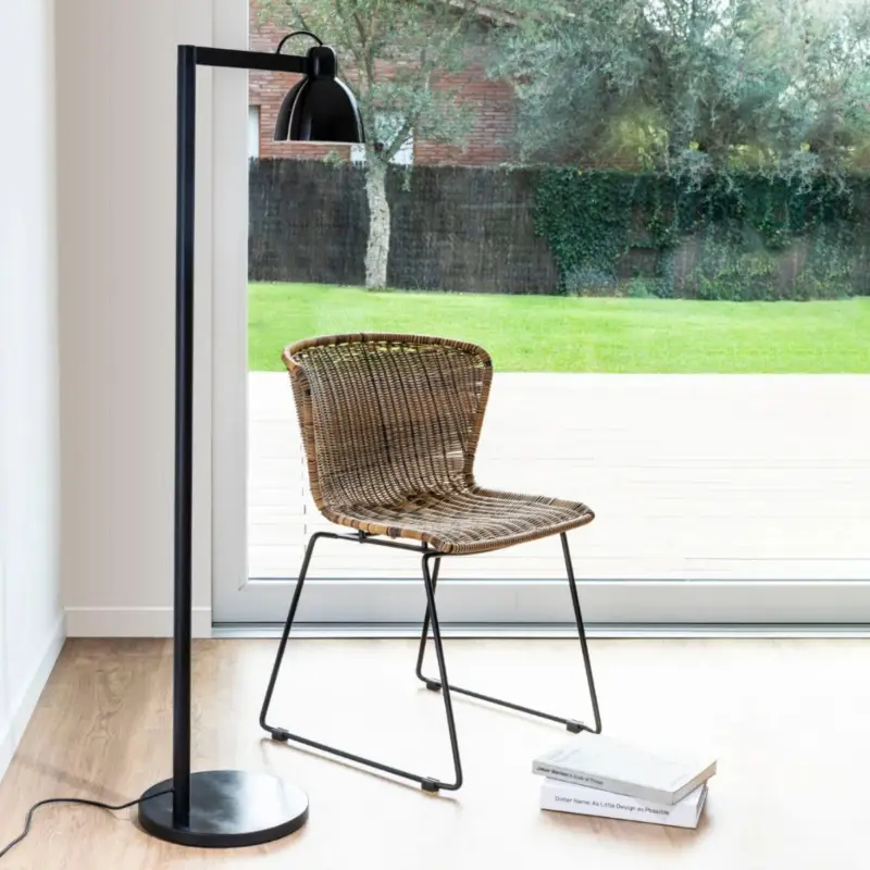 Lampadaire VENICE 1x15W E27 Noir Satiné Noir Brillant Commander Vite