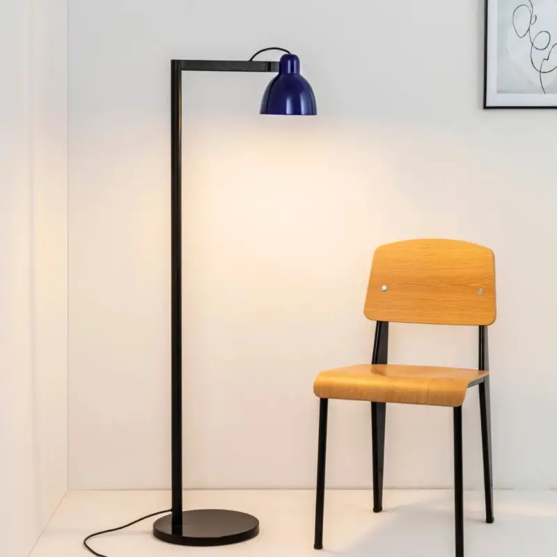 Lampadaire VENICE 1x15W E27 Noir Satiné Bleu Commande En Gros