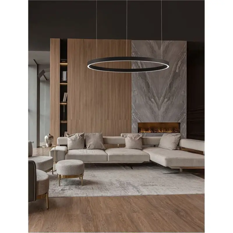 Suspension ELOWEN 106W LED Noir Sable Bon Marché