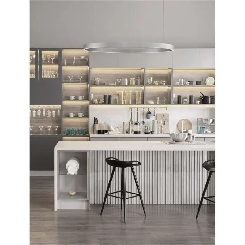 Suspension ELOWEN 106W LED Argent brossé Pas Cher