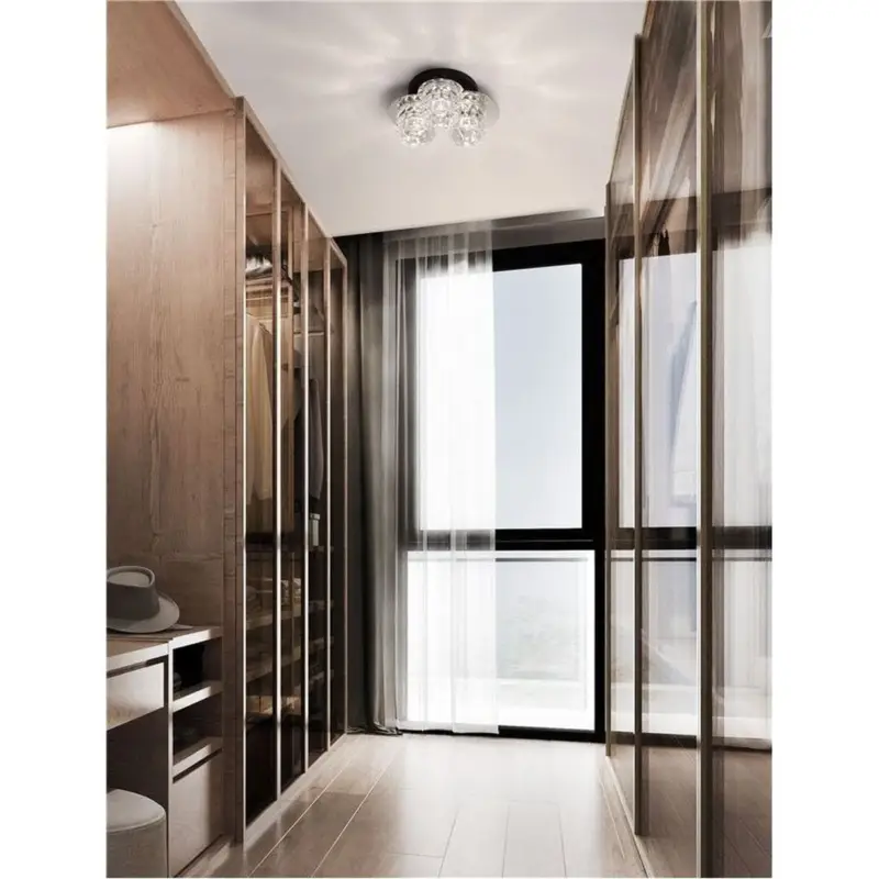 Plafonnier LAWAN 3x5W E14 Chrome Noir mat Promotion Saisonnière