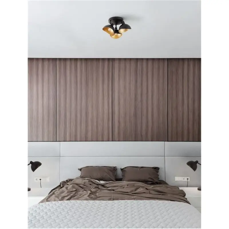 Bon Marché Plafonnier GEETI 3x5W E14 Noir mat L18