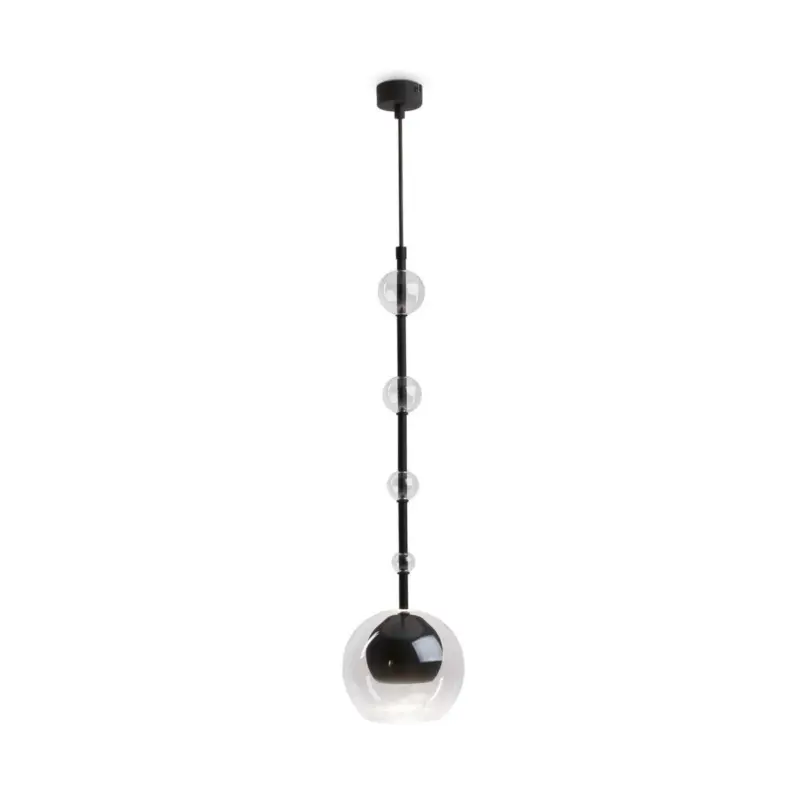 Usine Directe Suspension Ros 1x28W GU10 Noir Transparent