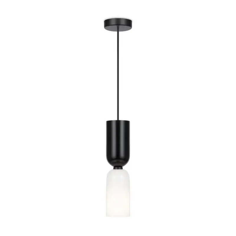 Top Vente Suspension Memory 1x40W E14 Noir Noir et Blanc