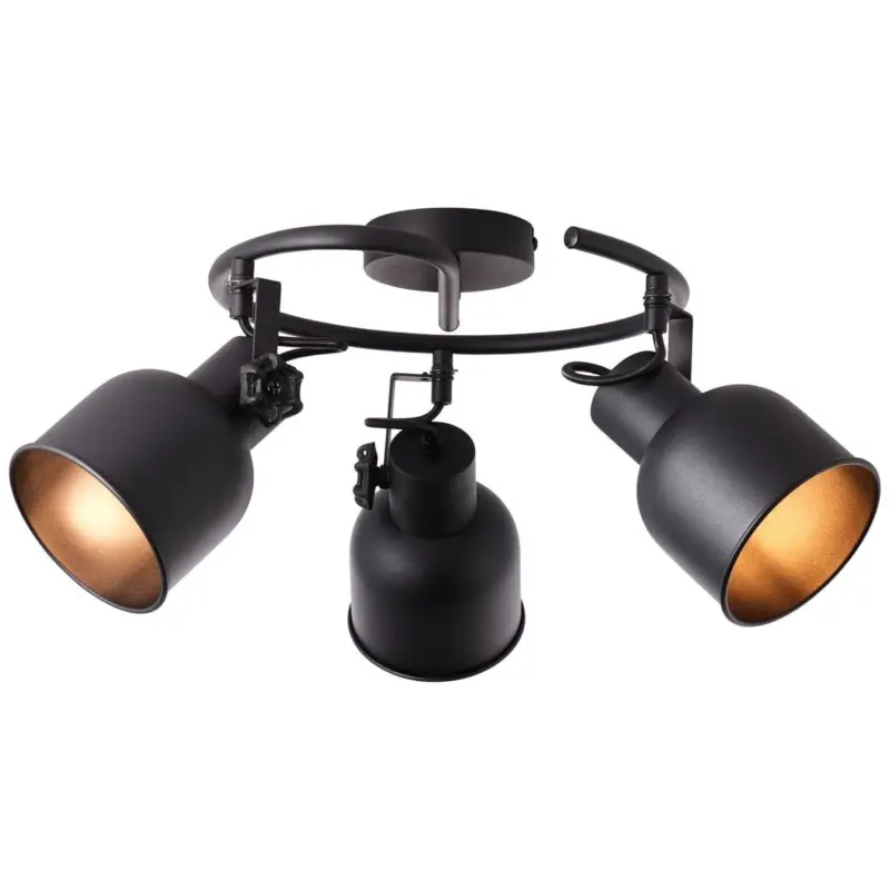 Plafonnier ROLET 3x18W E14 Noir sablé Authentique