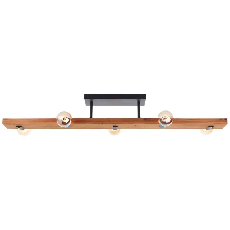 Plafonnier MERTES 5x40W E27 Noir-bois Meilleur Choix