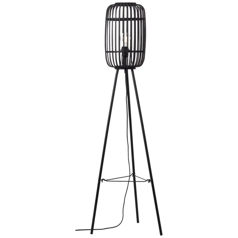 Top Vente Lampadaire WOODROW 1x60W E27 Bois foncé-noir