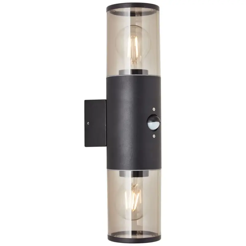 Applique Extérieur SERGIORO 2x20W E27 Noir dépoli H332 PIR Offre Limitée