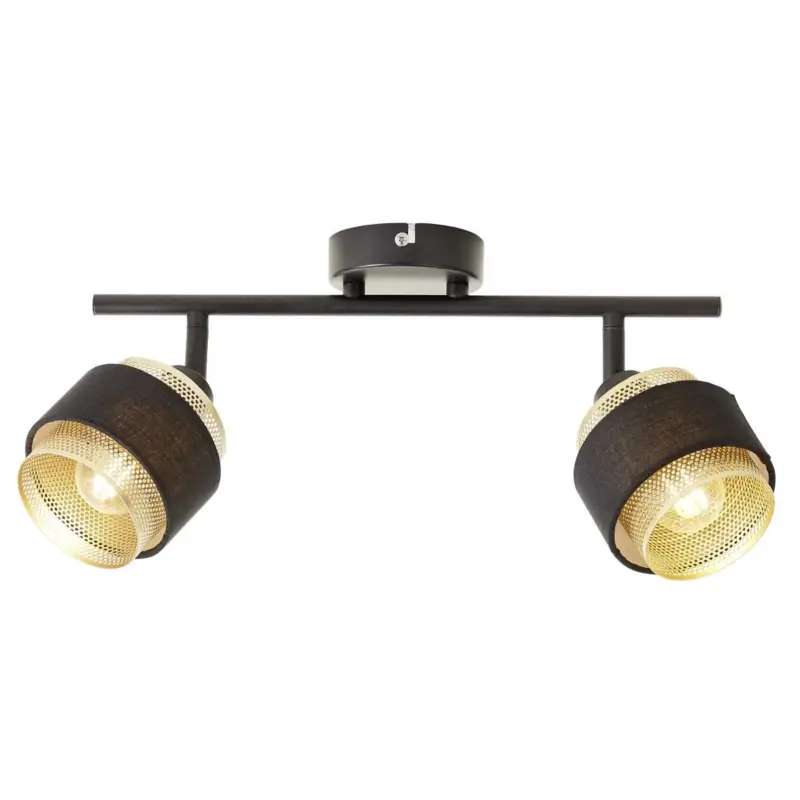 Top Vente Plafonnier GROVE 2x28W E14 Noir doré