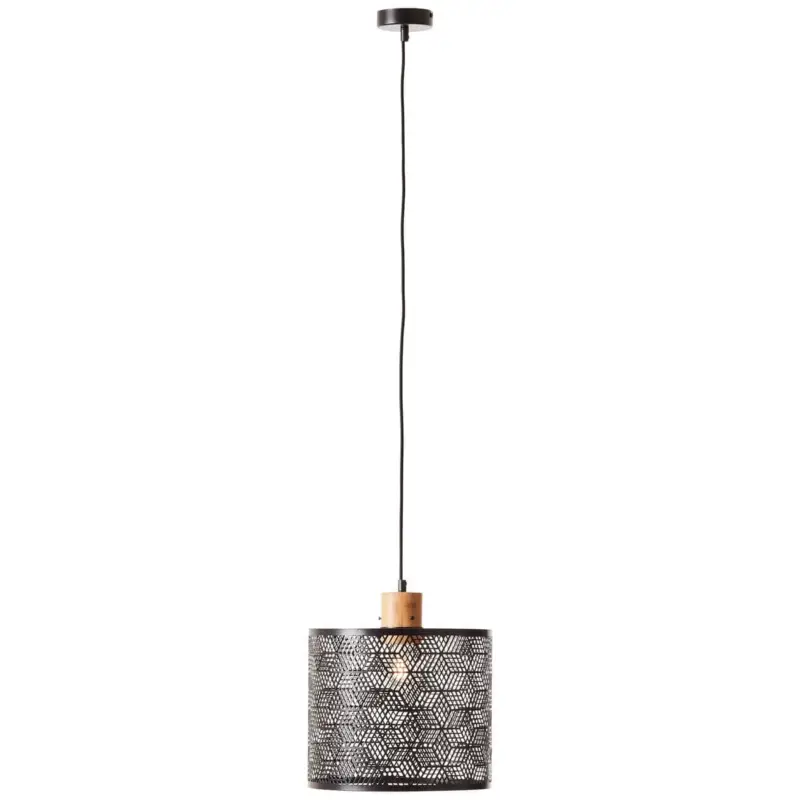 Haute Qualité Suspension SANTY 1x52W E27 Noir-naturel D290