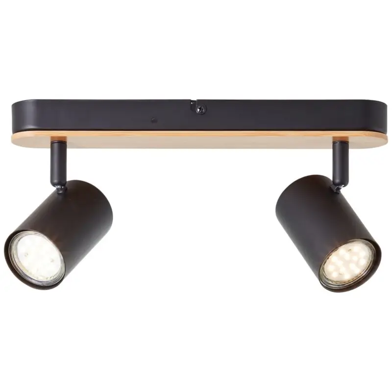 Affaire À Saisir Plafonnier NIELS 2x10W GU10 Noir mat-naturel
