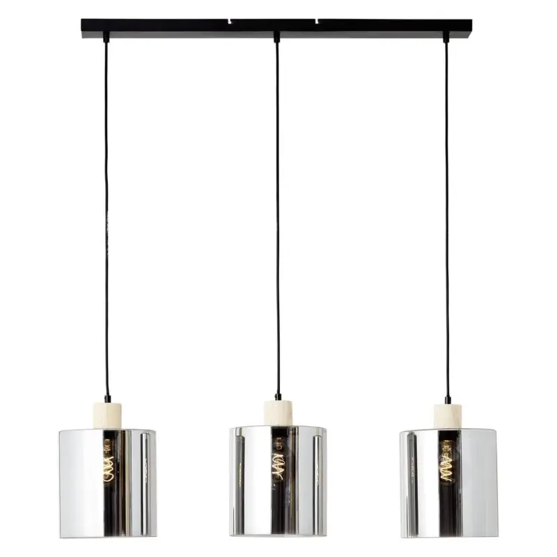 Must-Have Suspension WEALD 3x40W E27 Noir-fumé-bois