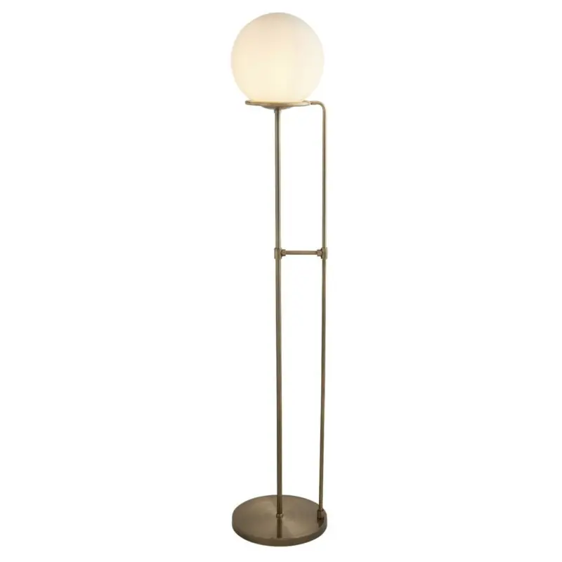 Lampadaire SPHERE 1x60W E27 Laiton Antique Blanc Opale Petit Prix