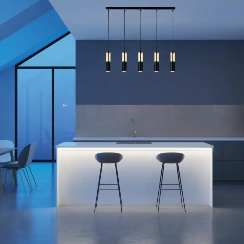 Suspension MERRYGOLD 5x35W GU10 Noir Ambre Prix Choc