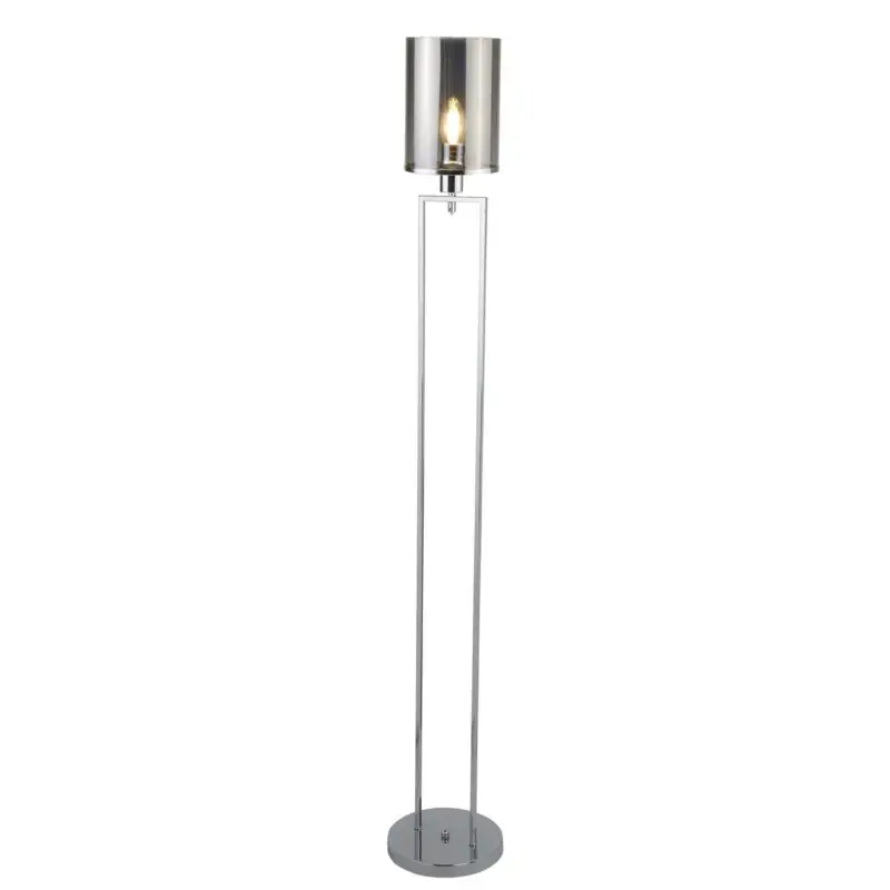 Lampadaire CATALINA 1x60W E27 Chromé Fumé Livraison Express